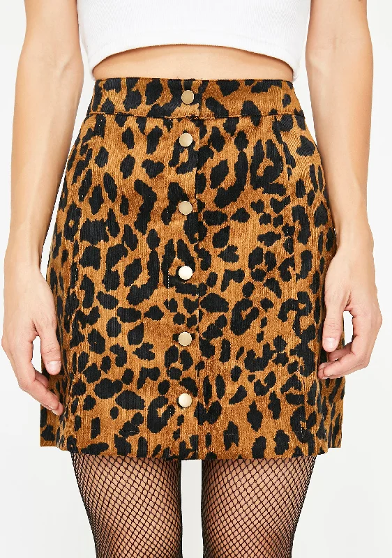 Women's Trendy Apparel Exclusive Deals Online Bad Lil Kitty Leopard Skirt