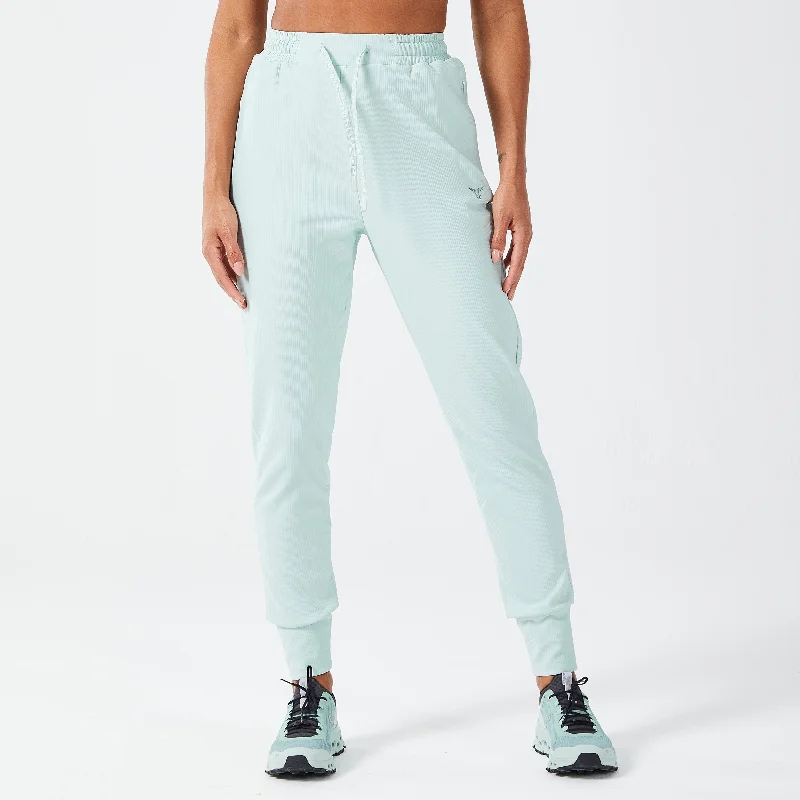 Affordable Women's Clothing Easy Elegance Sales Luxe Ribbed Joggers - Surf Spray