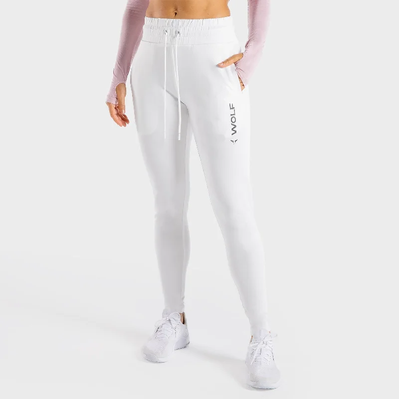 Women's Chic Outerwear Attire Bid Farewell To The Old Season Primal Joggers - Pearl White