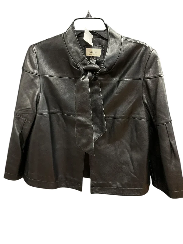 Jacket Leather By Neiman Marcus In Black, Size: S