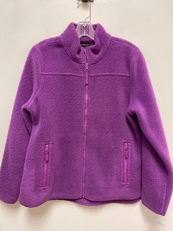 Jacket Fleece By Talbots In Purple, Size: M