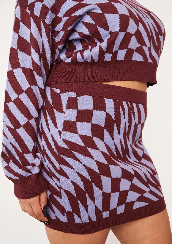 Women's Holiday Clothing Seasonal Sale Plus Catch My Drift Checkered Skirt