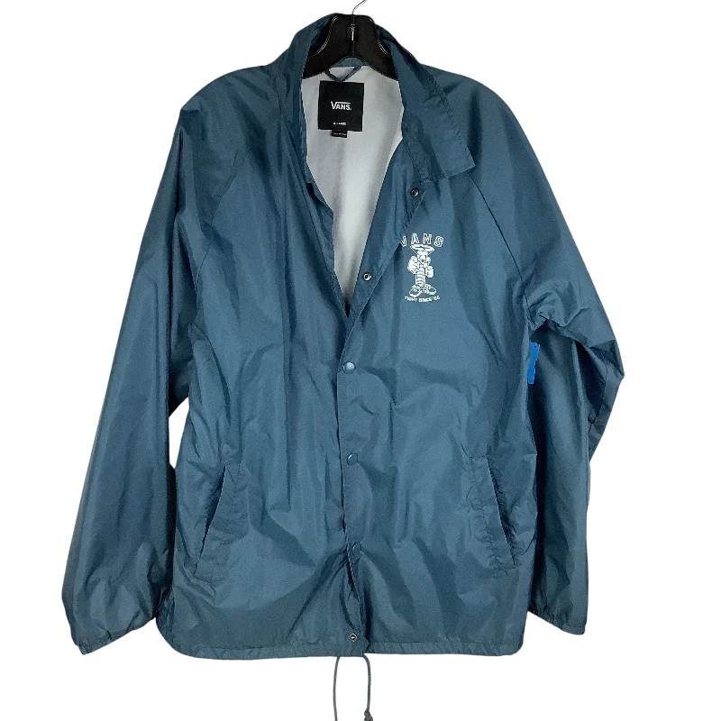 Jacket Windbreaker By Vans In Blue, Size: Xl