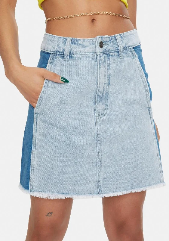 Elegant Clothing For Women Must-Have Style Discounts Stevie Hemp Denim Panelled Skirt