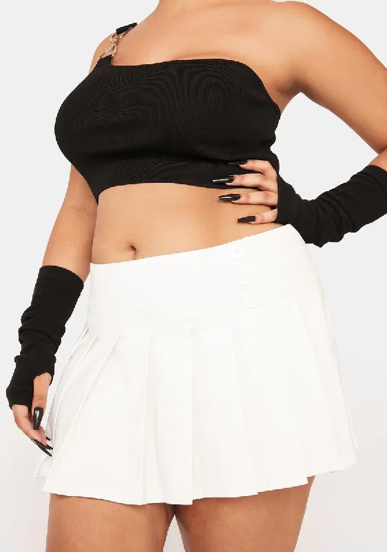 Women's Layered Outfit Laid-Back Fashion Offers Plus Angel Stop N' Stare Pleated Mini Skirt