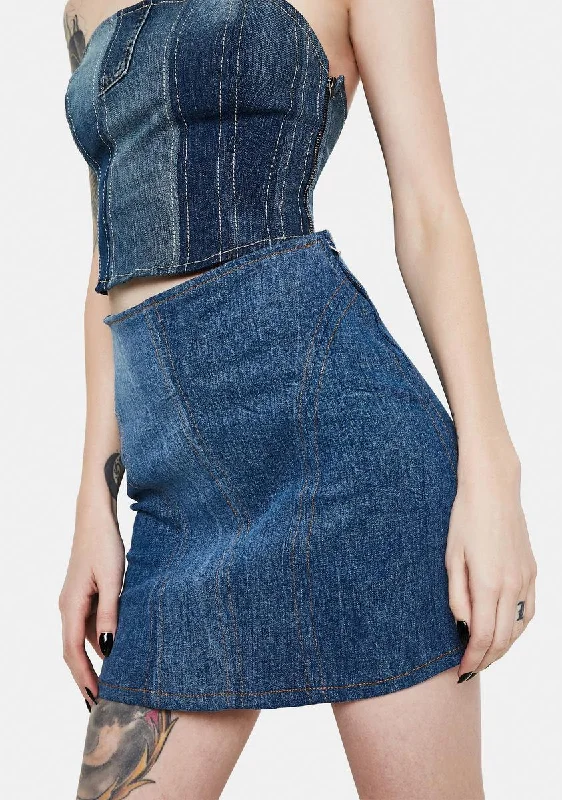 Women's Apparel And Garments Massive Savings Wishful Thinking Denim Mini Skirt