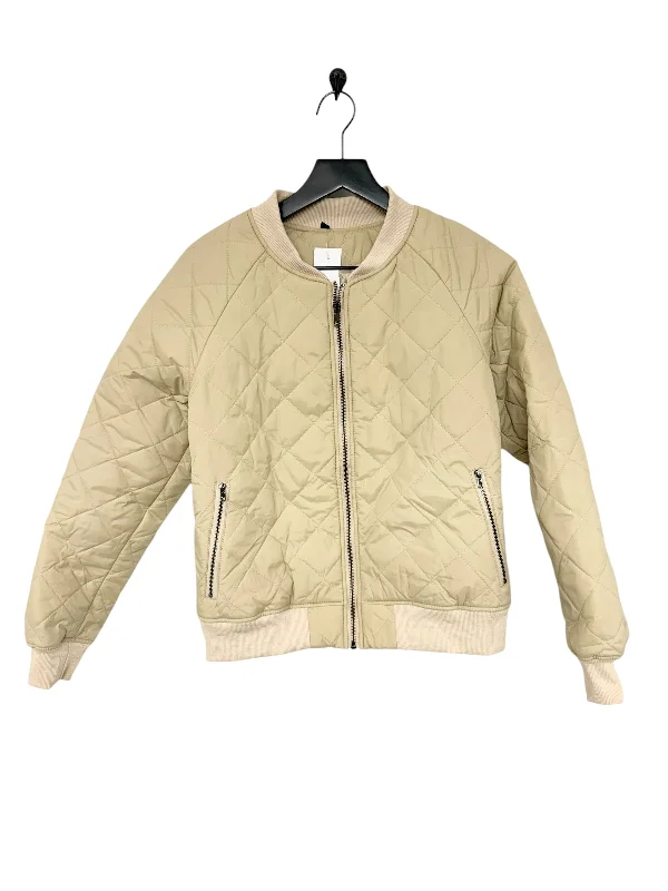 Jacket Puffer & Quilted By Cme In Tan, Size: S