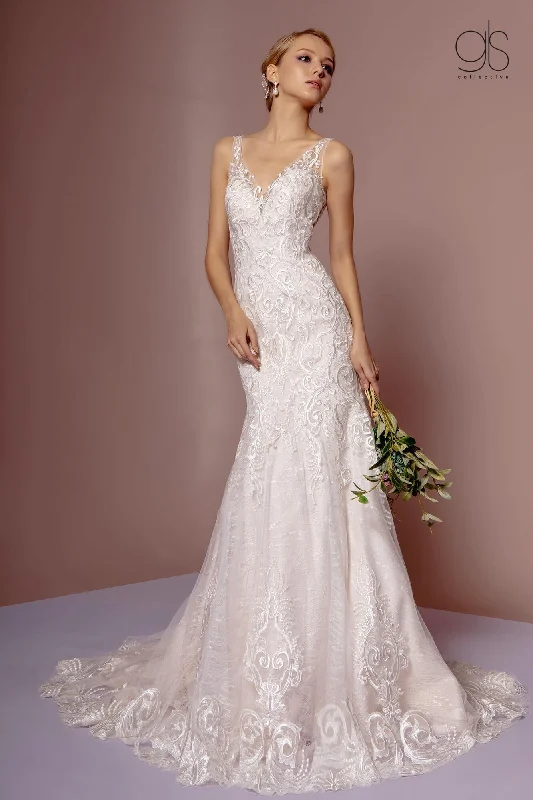 Vintage-Inspired Garments Luxe Style Discounts Formal Long Bridal Gown Wedding Dress