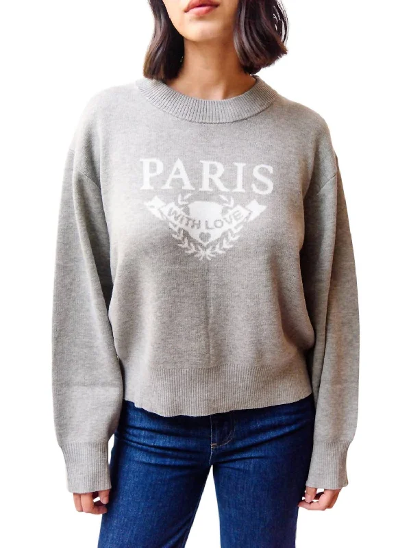 Women's Evening Clothing Chic Trends Unveiled Paris Sweater In Grey