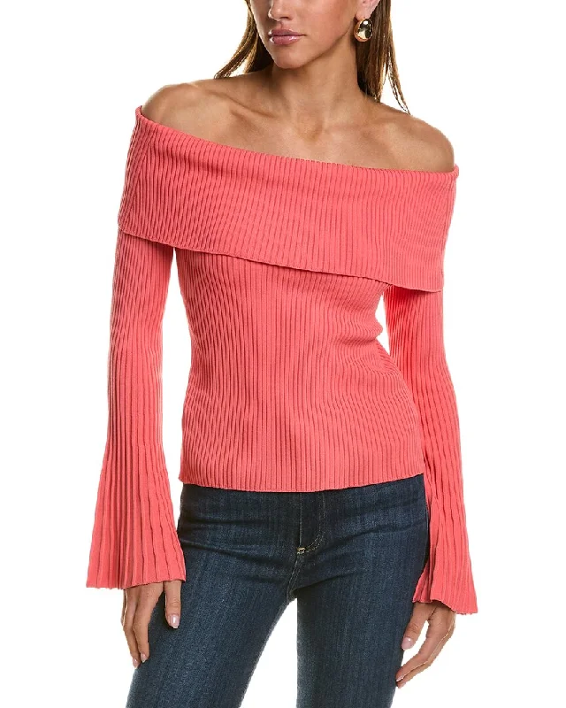 Affordable Trendy Clothes For Women Limited Time Deal BCBGMAXAZRIA Off Shoulder Sweater