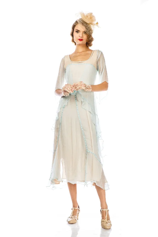 Stylish Women's Apparel Contemporary Casual Deals Great Gatsby Party Dress in Nude Mint by Nataya