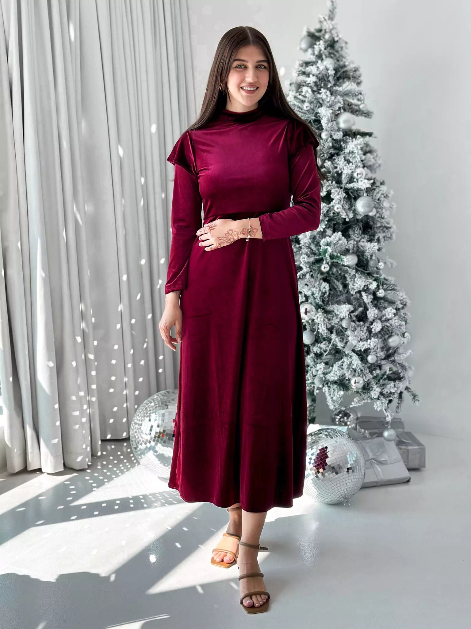 Women's Professional Apparel Vibrant Style Promotions Hope Velvet Dress - Plum