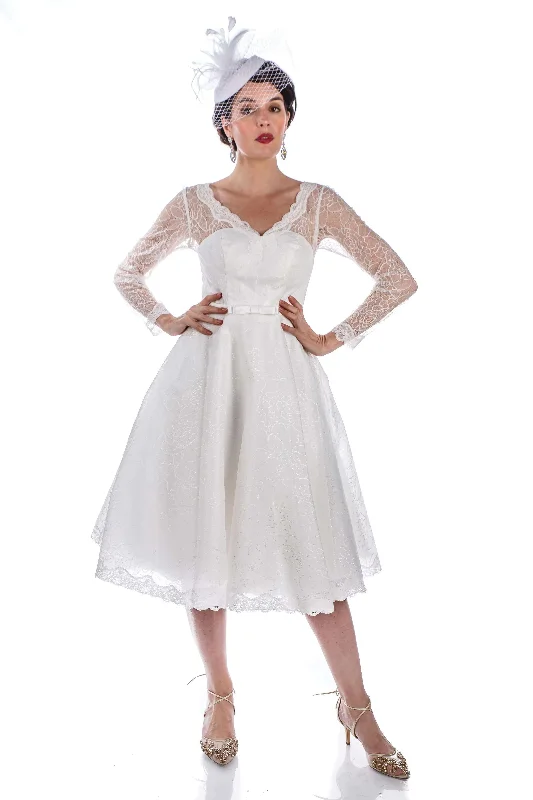 Women's Occasion Wear Clothing Ride The Style Wave 1950s Style Madeline Wedding Dress in White