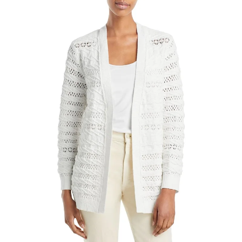 Women's Transitional Apparel Chic And Edgy Martina Womens Cut-Out Cotton Cardigan Sweater