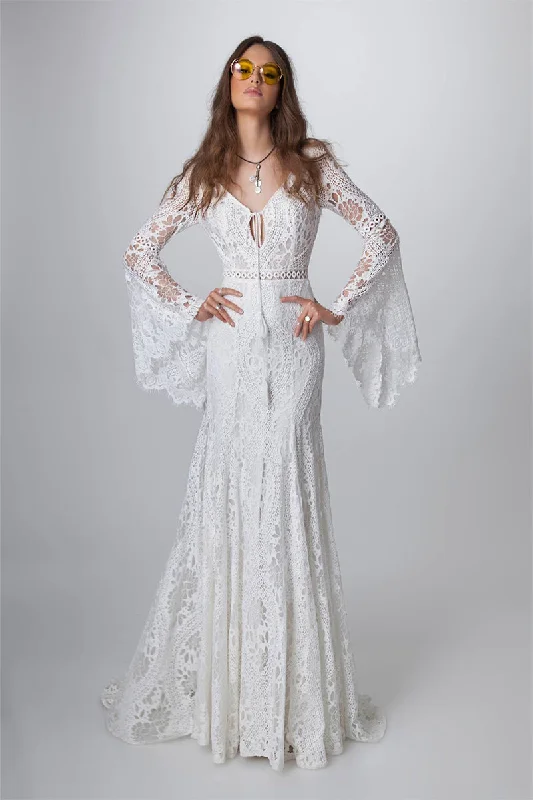 Plus-Size Women's Garments Limited Time Forever Romantic Bohemian Lace Wedding Dress