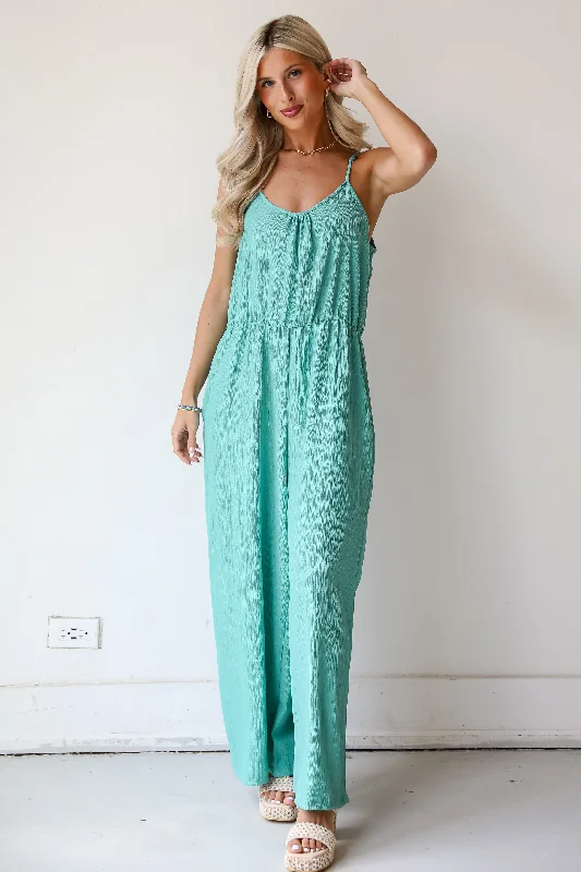 Women's Formal Clothes Casual Chic Deals FINAL SALE - Sunny Serenity Seafoam Jumpsuit