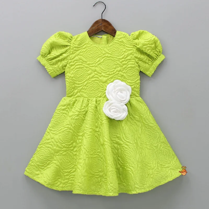 Women's Outdoor Activity Garments Special Offer For You Green Embossed Dress