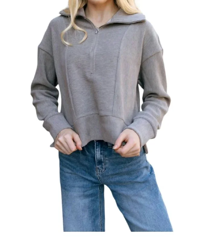 Women's Relaxed Outfit Statement Fashion Offers Kristine Pullover Sweater In Driftwood