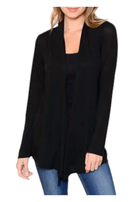 Women's Classic Outfit Stylish Savings Soft Solid Cardigans In Black