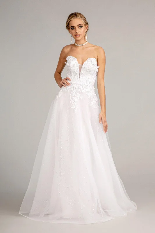 Sustainable Fashion Clothing For Women Limited Styles Bridal Long Strapless Mesh Wedding Dress