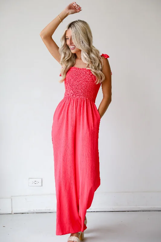 Stylish Women's Apparel Best-Sellers FINAL SALE - Significant Allure Coral Jumpsuit