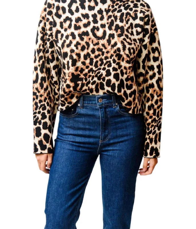 Timeless Women's Clothing Hot Styles Leopard Sweatshirt In Brown/black