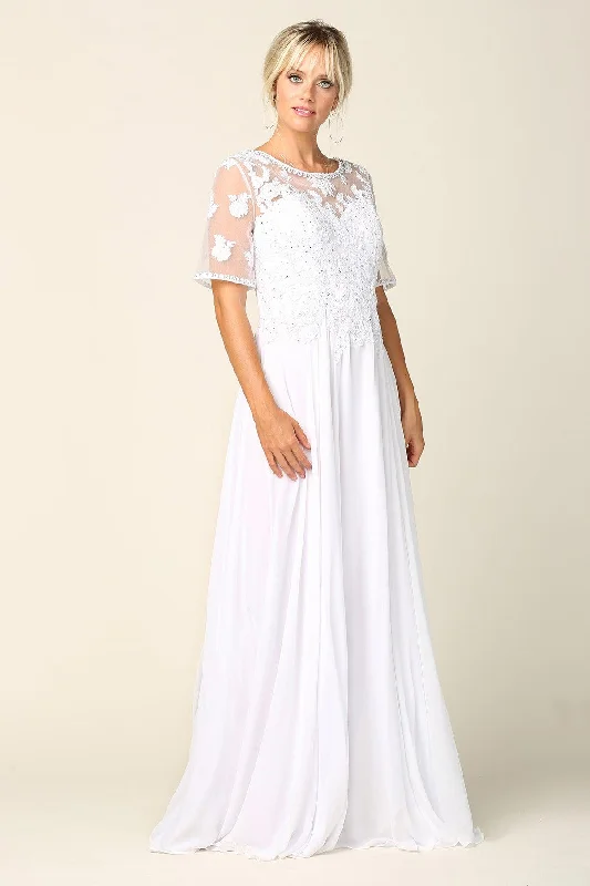 Women's Clothing Outfit Set Fashion Forward Bridal Long Gown Lace Applique Wedding Dress