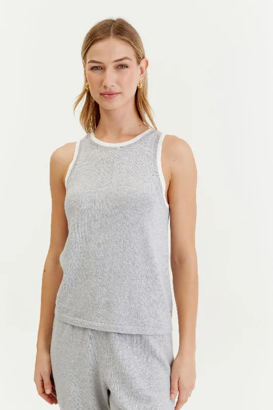 Women's Everyday Attire Modish Fashion Discounts Grey Cotton-Linen Vest