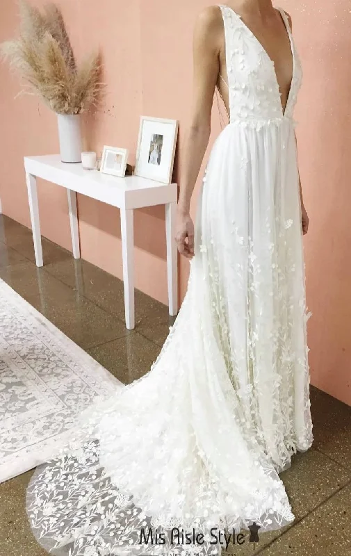 Women's Vacation Outfit Set Athleisure Style Sale Sexy Backless Florals Bohemian Wedding Dress