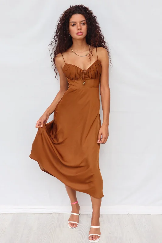 Women's Party Clothes Flash Sale Starts Marienne Midi Dress - Chocolate