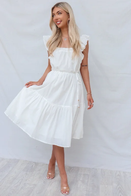 Formal Garments For Women New Season Fashion Preview Sale Kenzie Midi Dress - White