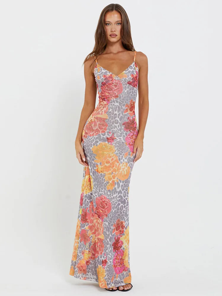 Women's Transitional Garments Style Redefined FashionSierra - Print Backless Sexy Maxi Dress Sleeveless Floral Dress