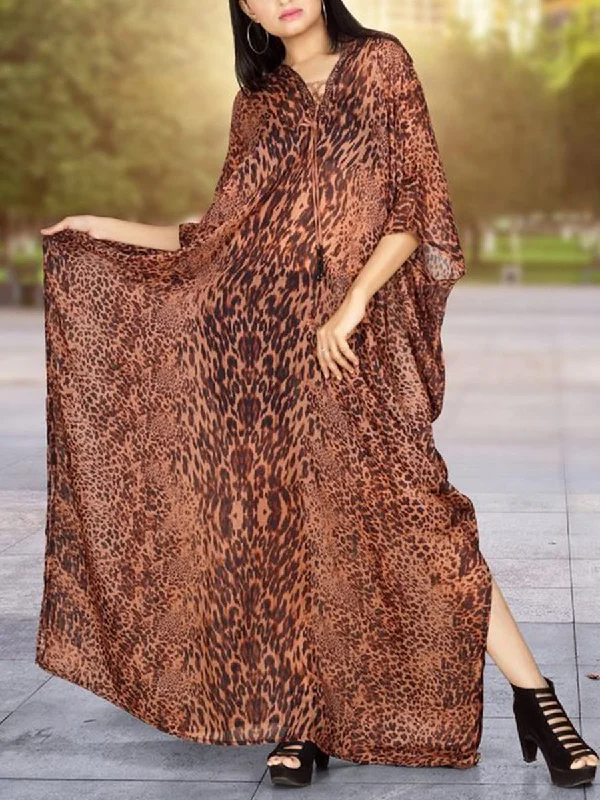 Women's Clothing For Special Occasions Don't Miss Out Women's Casual Loose Leopard Print Dress