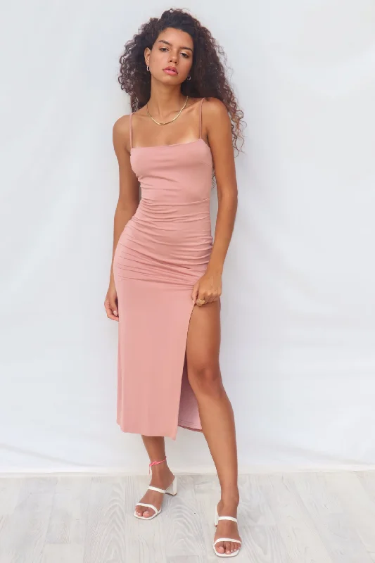 Women's Chic Outerwear Attire Edgy Fashion Deals Tereeka Midi Dress - Pink