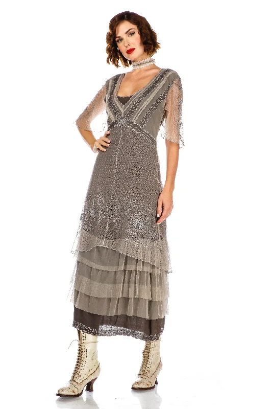 Women's Clothes And Apparel Sets Massive Savings Sylvia 1920s Titanic Style Dress in Slate