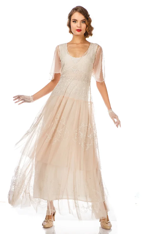 Women's Loungewear Clothes Discover Now Scarlett 1920s Style Wedding Dress in Peach Ivory by Nataya