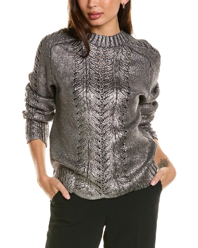 Women's Professional Garments Seize Bargains Alberta Ferretti Foiled Wool Sweater