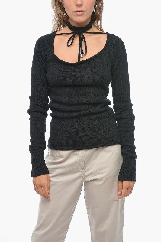 Women's Outfit Glamorous Fashion Offers The Attico Deep-neckline HEATHER Sweater