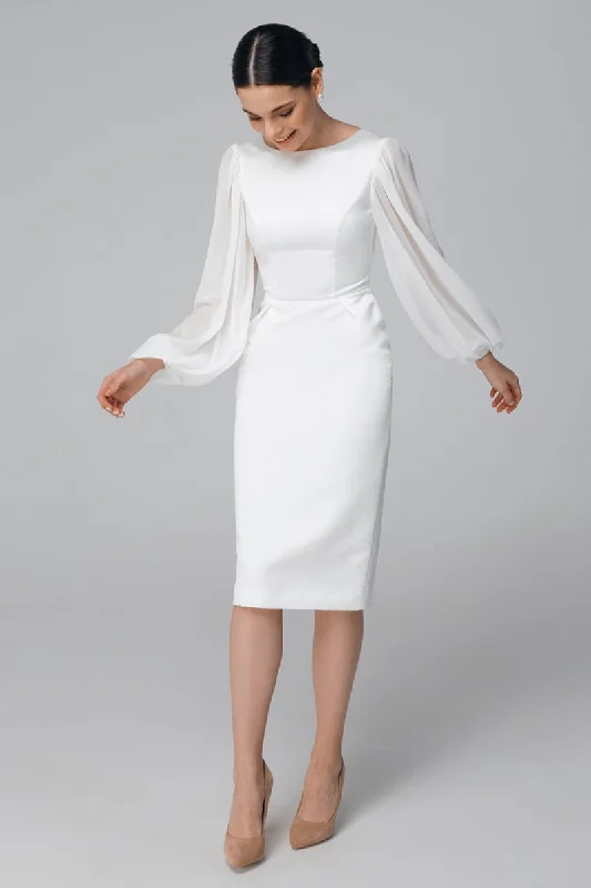 Women's Office Outfit Minimalist Fashion Sale Lillia Long Sleeve Midi Dress