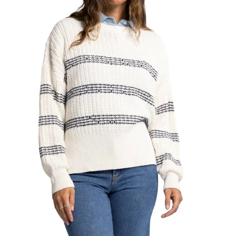 Women's Date Night Outfit Premium Style Offers Monica Sweater In White Indigo