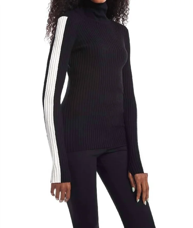 Vintage-Inspired Women's Apparel Essentials On Sale Mimosa Sweater In Black/cream