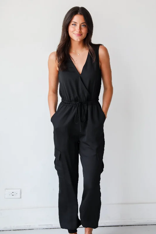 Women's Athletic Garments Enjoy Discount FINAL SALE - Flawless Comfort Black Jumpsuit