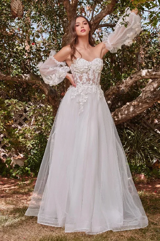 Modern Women's Apparel Must Haves Cinderella Divine CD962W Strapless A-Line Lace Wedding Gown