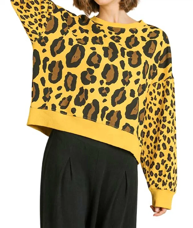 Fashion-Forward Women's Clothing Seasonal Trends Wild Leopard Sweater In Yellow Mix