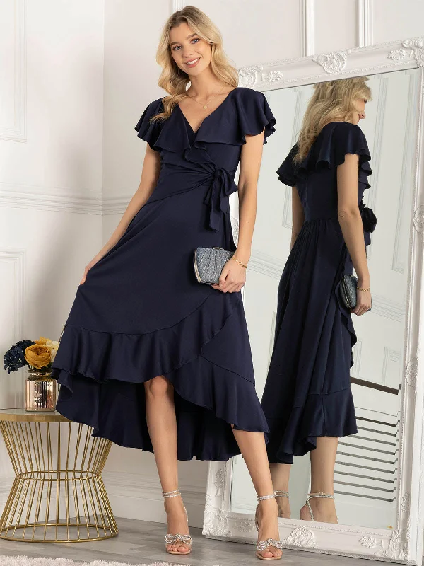 Women's Garments Snag Fabulous Fashion Bargains Jolie Moi Alleigh Frill Maxi Dress, Navy