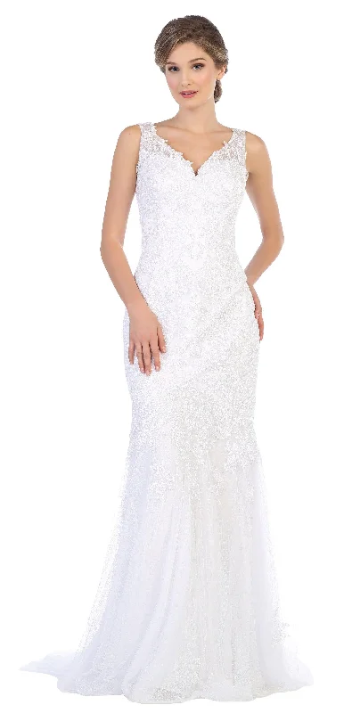 Women's Clothes Shop The Hottest Deals Long Wedding Dress Sleeveless Lace Bridal Gown