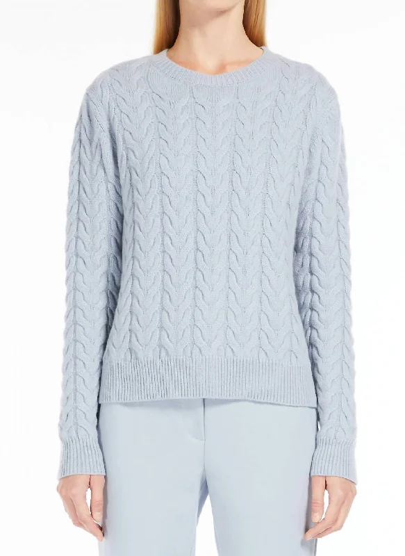 Elegant Clothing For Women Comfort Meets Fashion Odessa Cable Cashmere Sweater In Light Blue