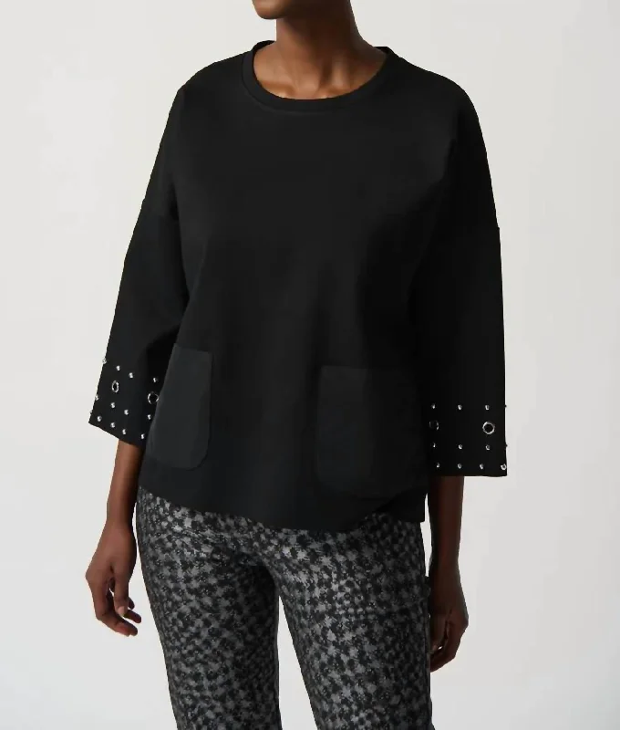 Limited Stock, Big Discounts Heavy Knit Boxy Top In Black