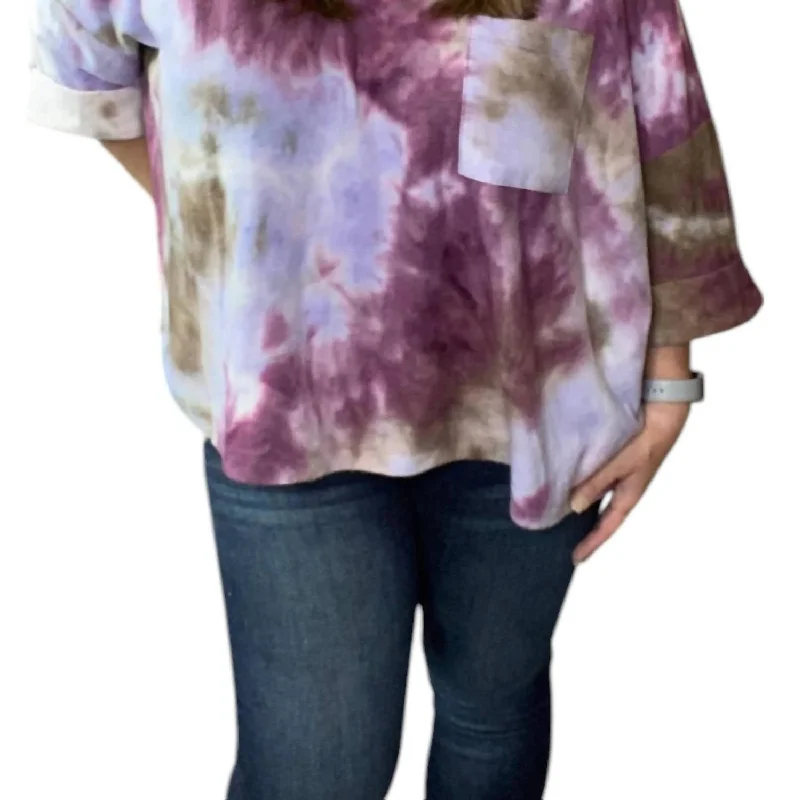 Get The Latest Trends Boxy Top In Purple