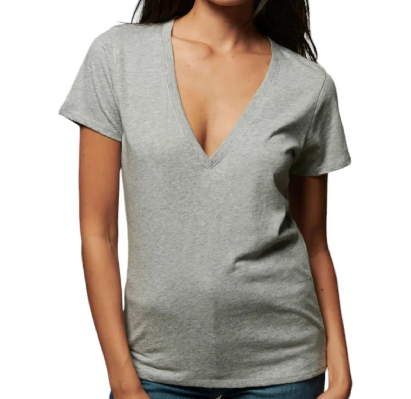 Shop Sales Blair V-Neck Top In Heather Grey